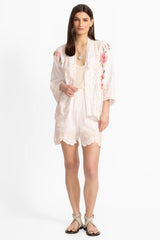 LINEN CROPPED KIMONO