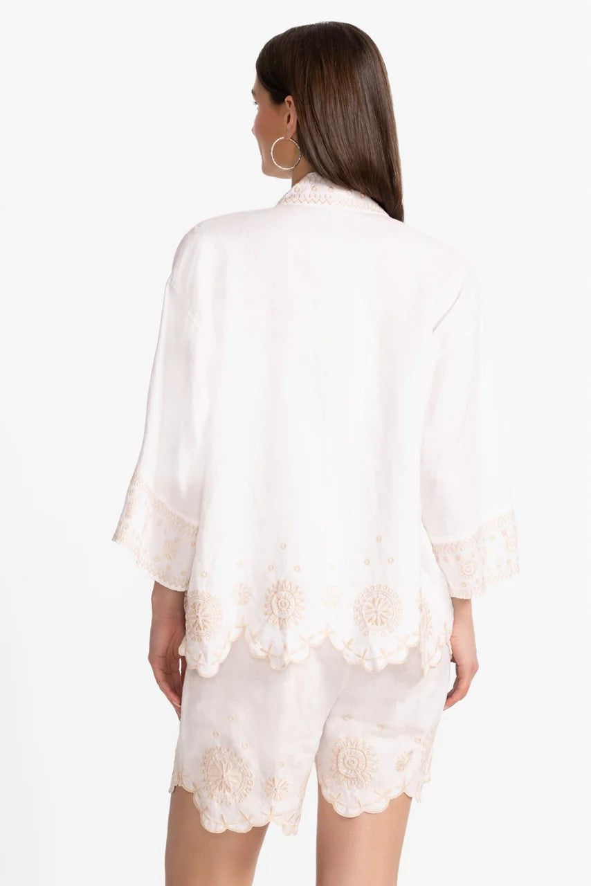 LINEN CROPPED KIMONO