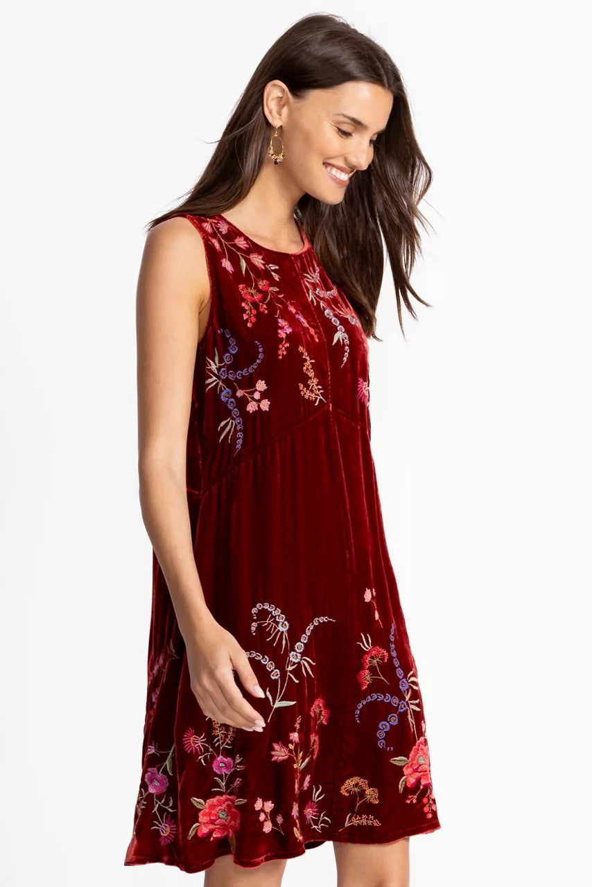 VELVET CHEVRON TANK DRESS