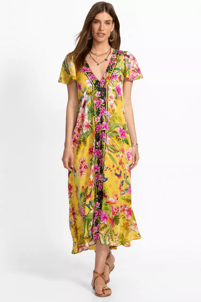 FLUTTER SLEEVE EVA DRESS
