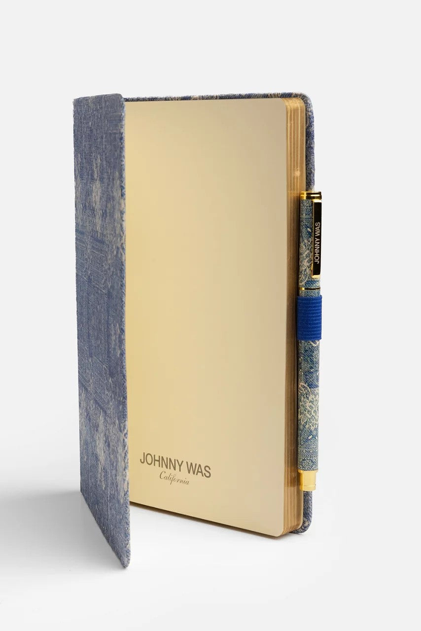 DENIM EMBROIDERY JOURNAL AND PEN SET