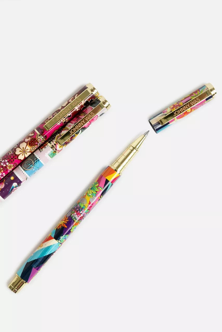 FLORAL STRIPE PEN SET