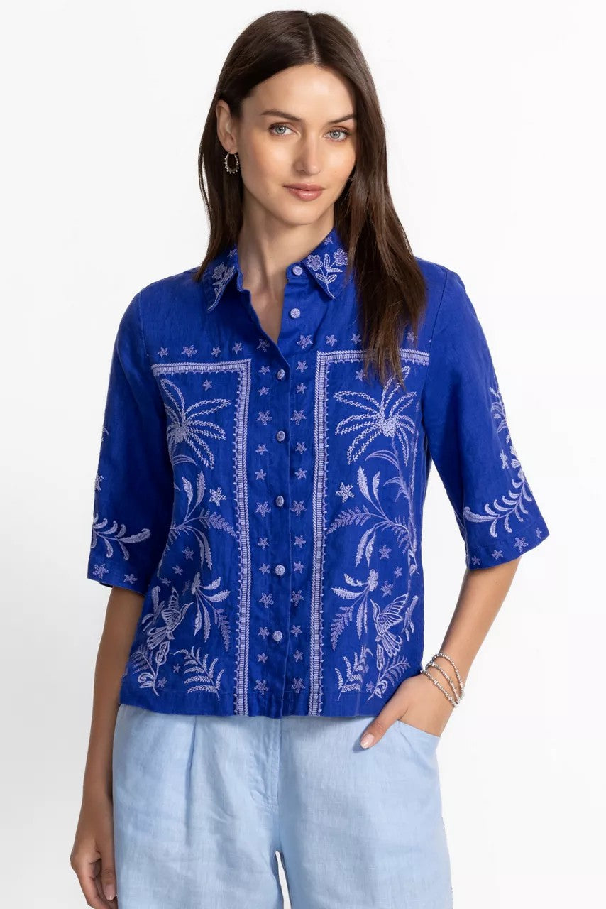 LINEN KIMONO SLEEVE SHIRT