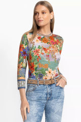 THE JANIE FAVORITE 3/4 SLEEVE CREW NECK