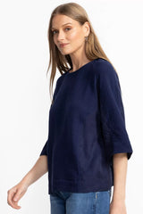 MIXED MEDIA DROP SHOULDER TOP