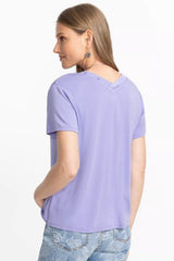 MODAL JERSEY BUTTON NECK TEE