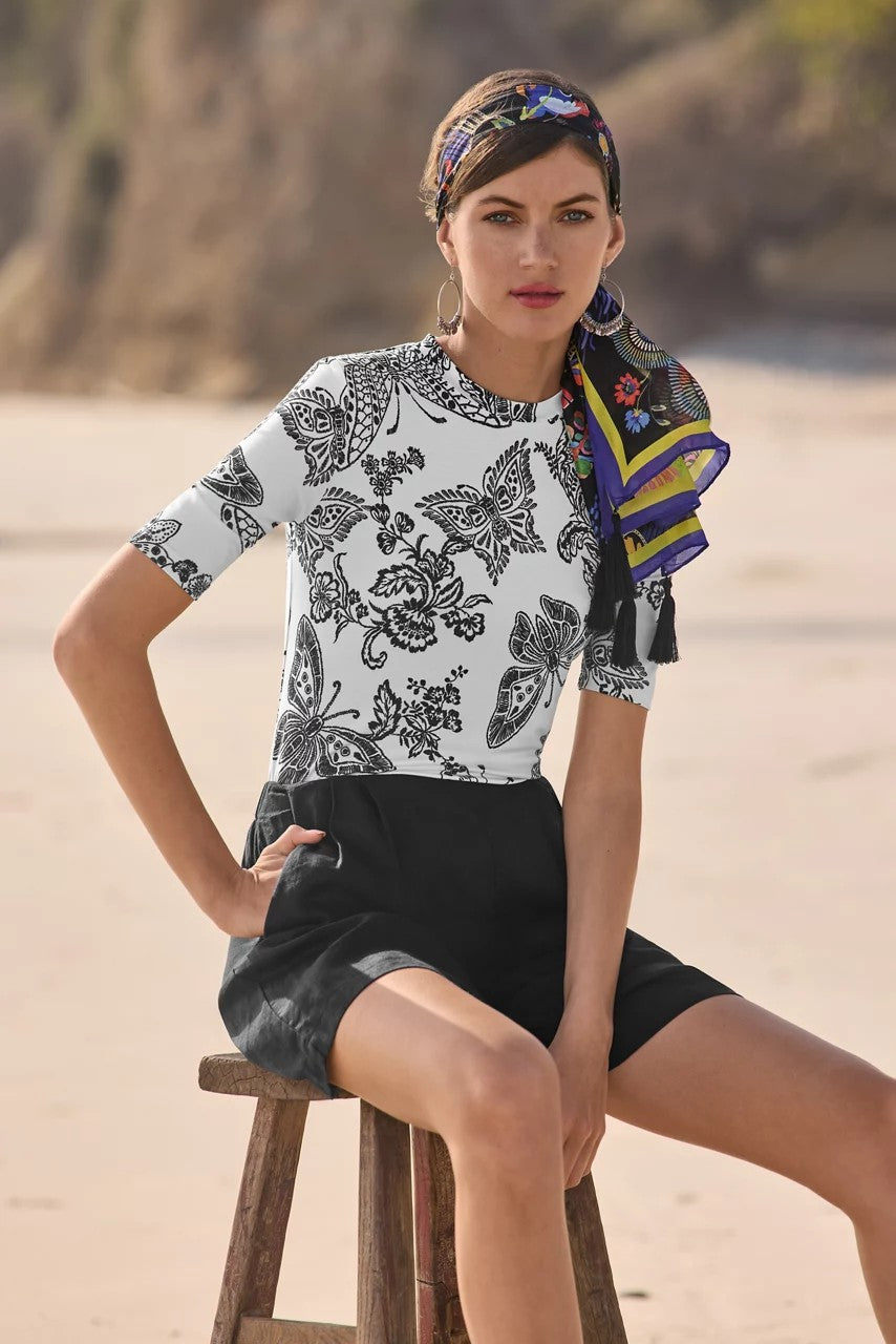 THE JANIE FAVORITE FITTED ELBOW SLEEVE TEE