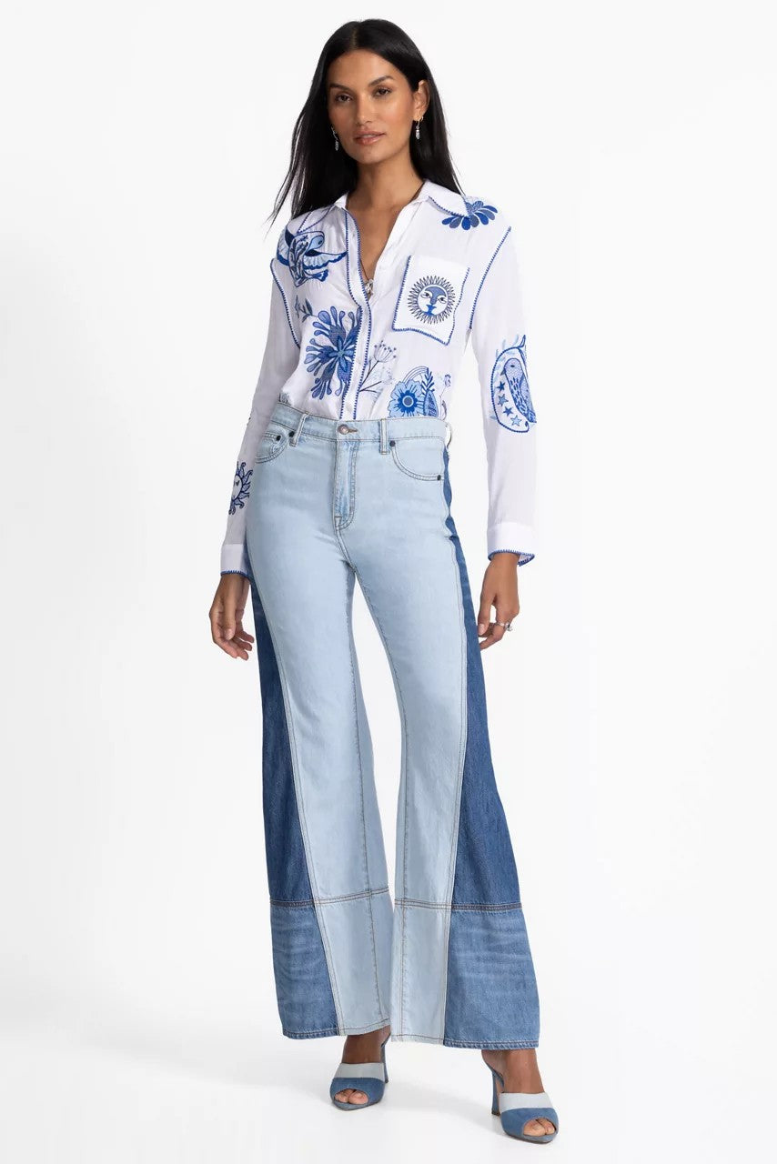 THE PIECED STRAIGHT FLARE JEAN