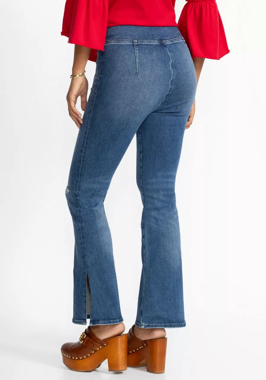 THE SIDE SLIT PULL ON KICK FLARE