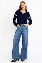 THE BLANKET STITCH WIDE LEG JEAN