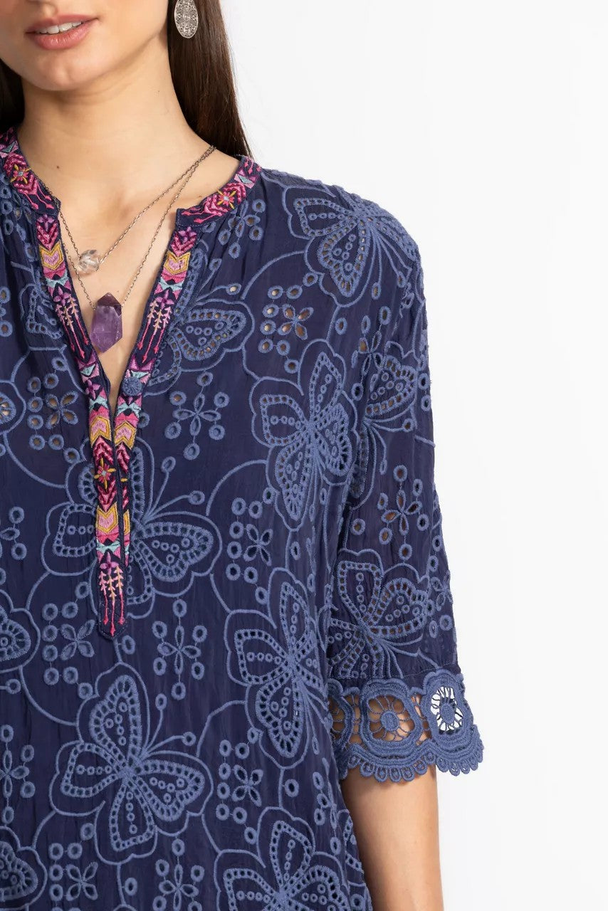 MALFI MANDARIN COLLAR DRESS