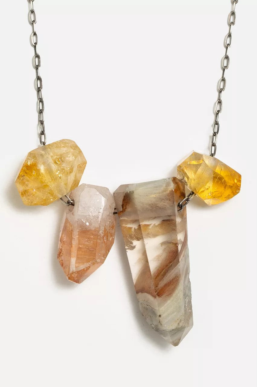 Joseph Brooks Quartz And Citrine Necklace