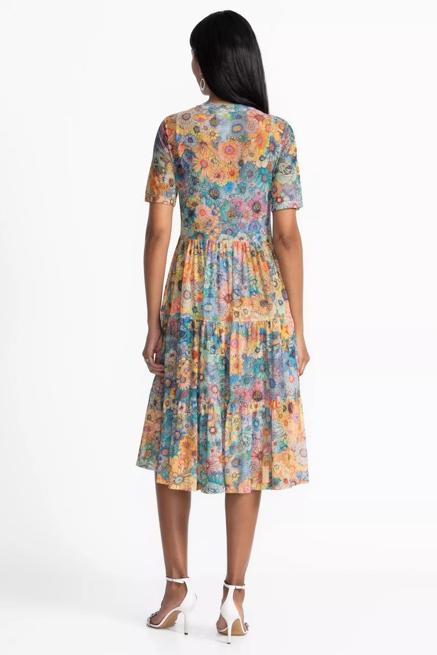 MESH TIERED DRESS