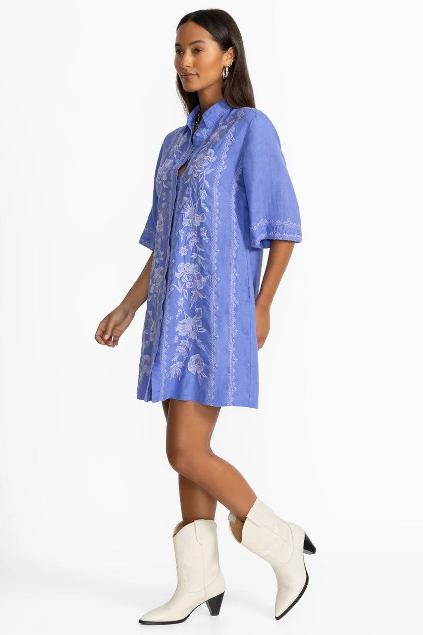 KIMONO SLEEVE LINEN SHIRT DRESS
