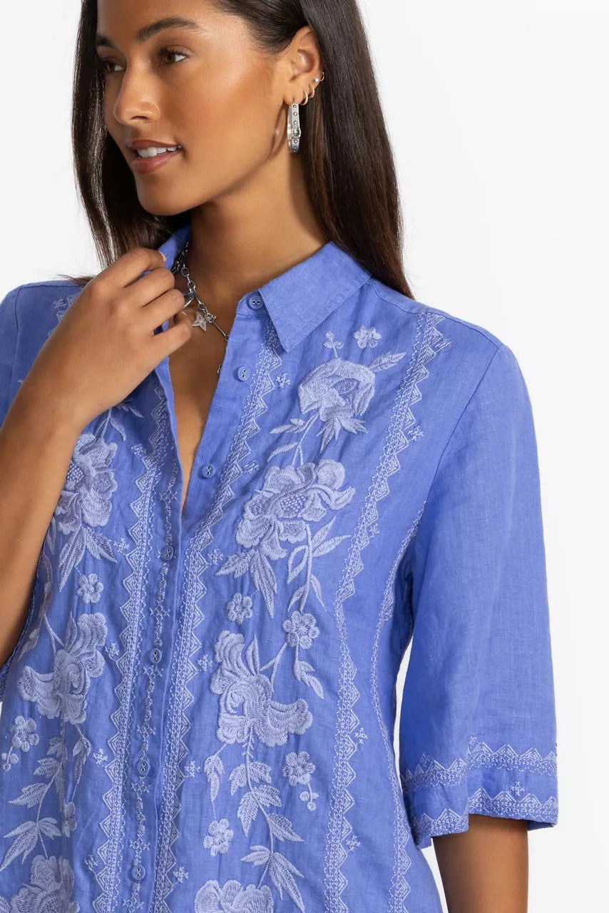 KIMONO SLEEVE LINEN SHIRT DRESS