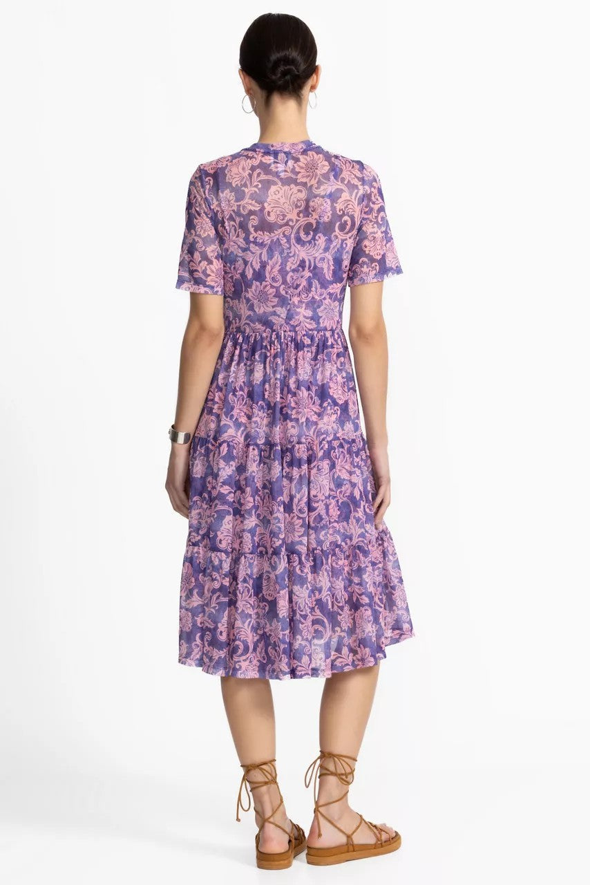 FLORENTINA MESH TIERED DRESS