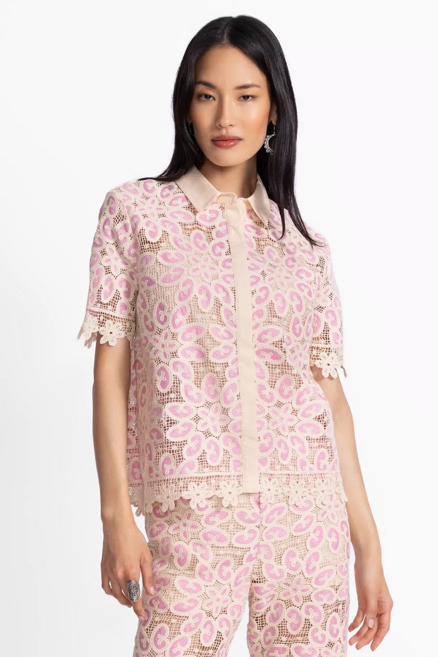 BILLIE LACE BUTTON DOWN SHIRT