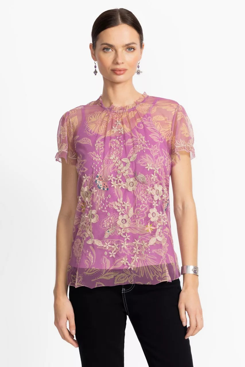 MAZZY RUFFLE NECK BLOUSE