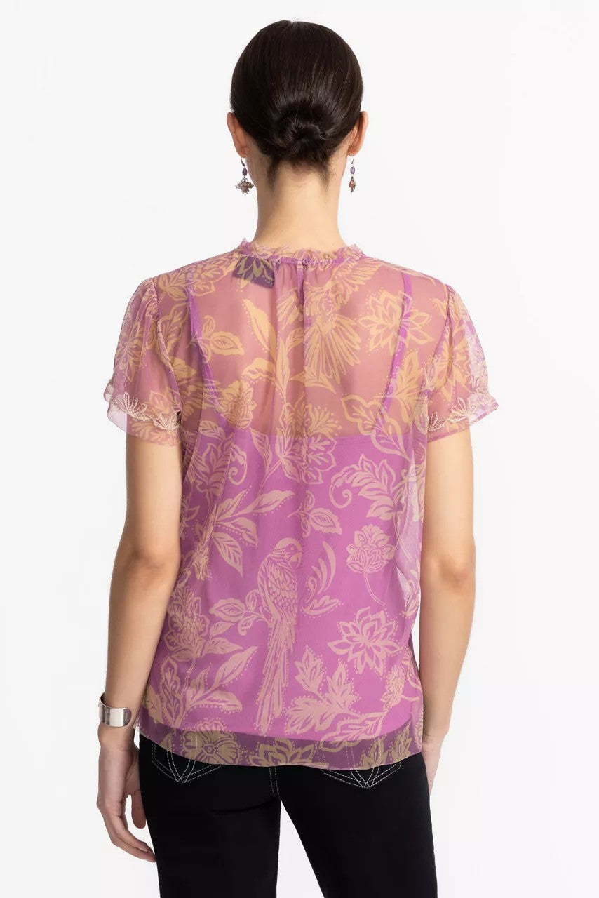 MAZZY RUFFLE NECK BLOUSE