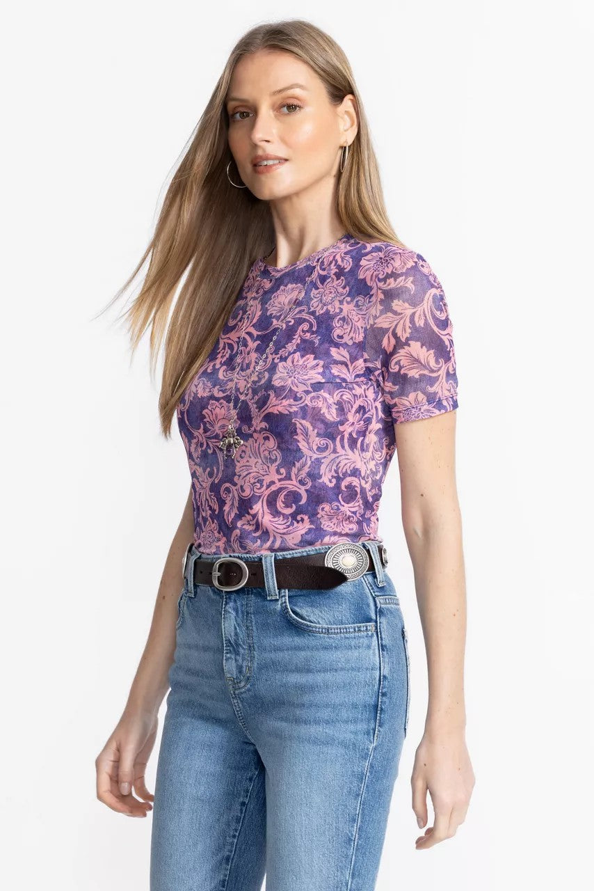 ELEANOR SHORT SLEEVE MESH TEE