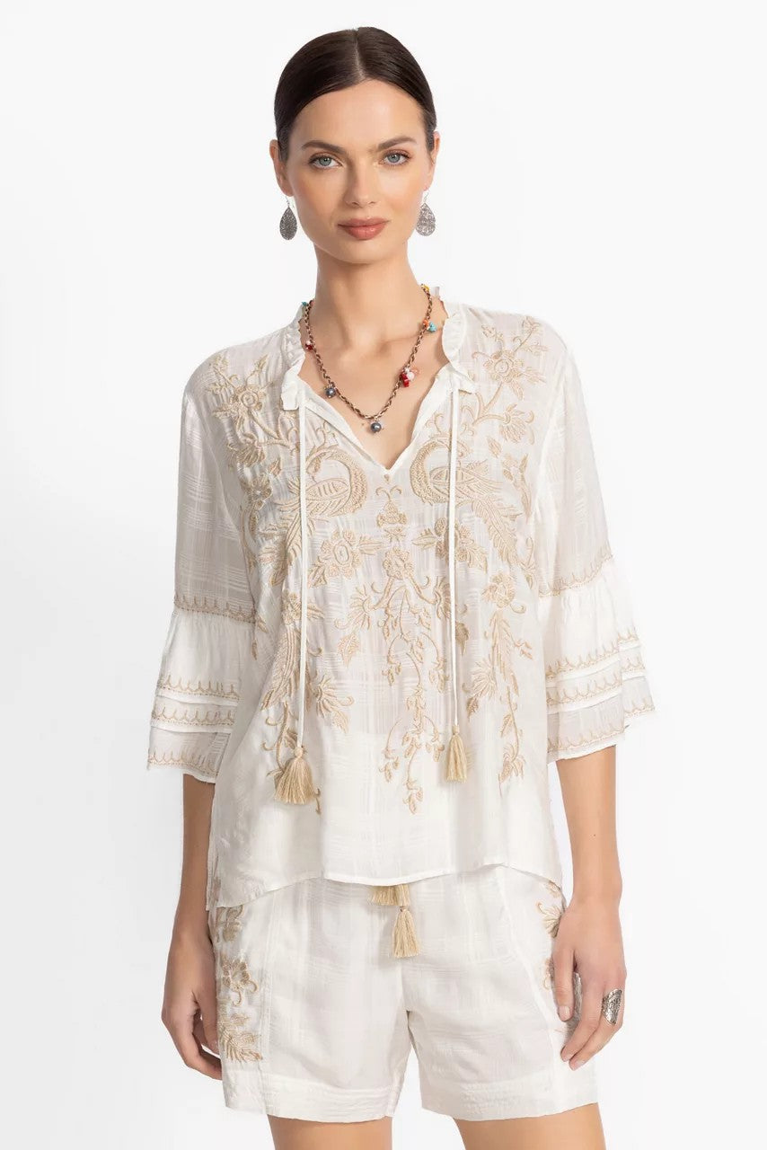 RUFFLE SLEEVE BLOUSE