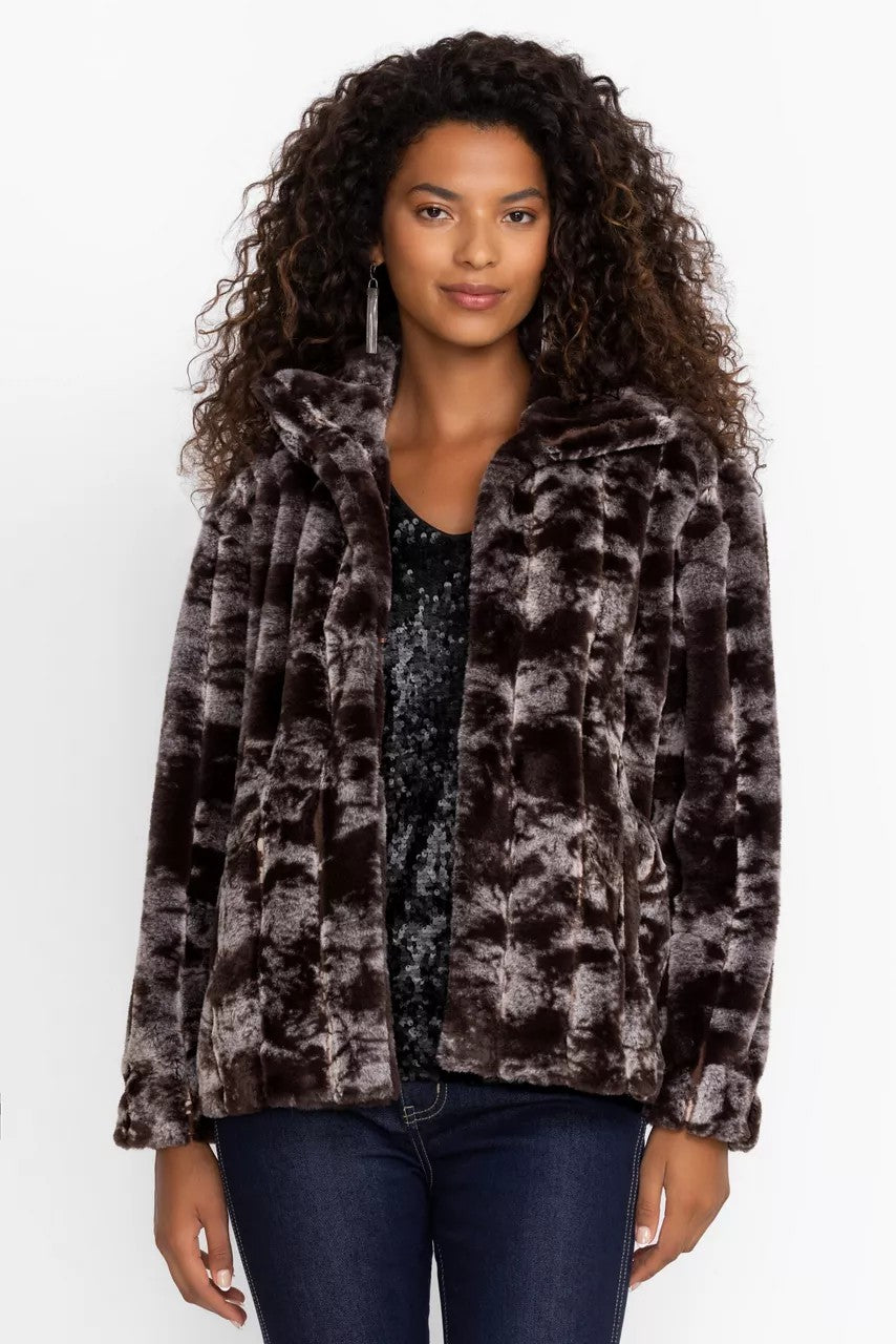 CROPPED FAUX FUR JACKET