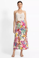 LINEN SEAMED SKIRT
