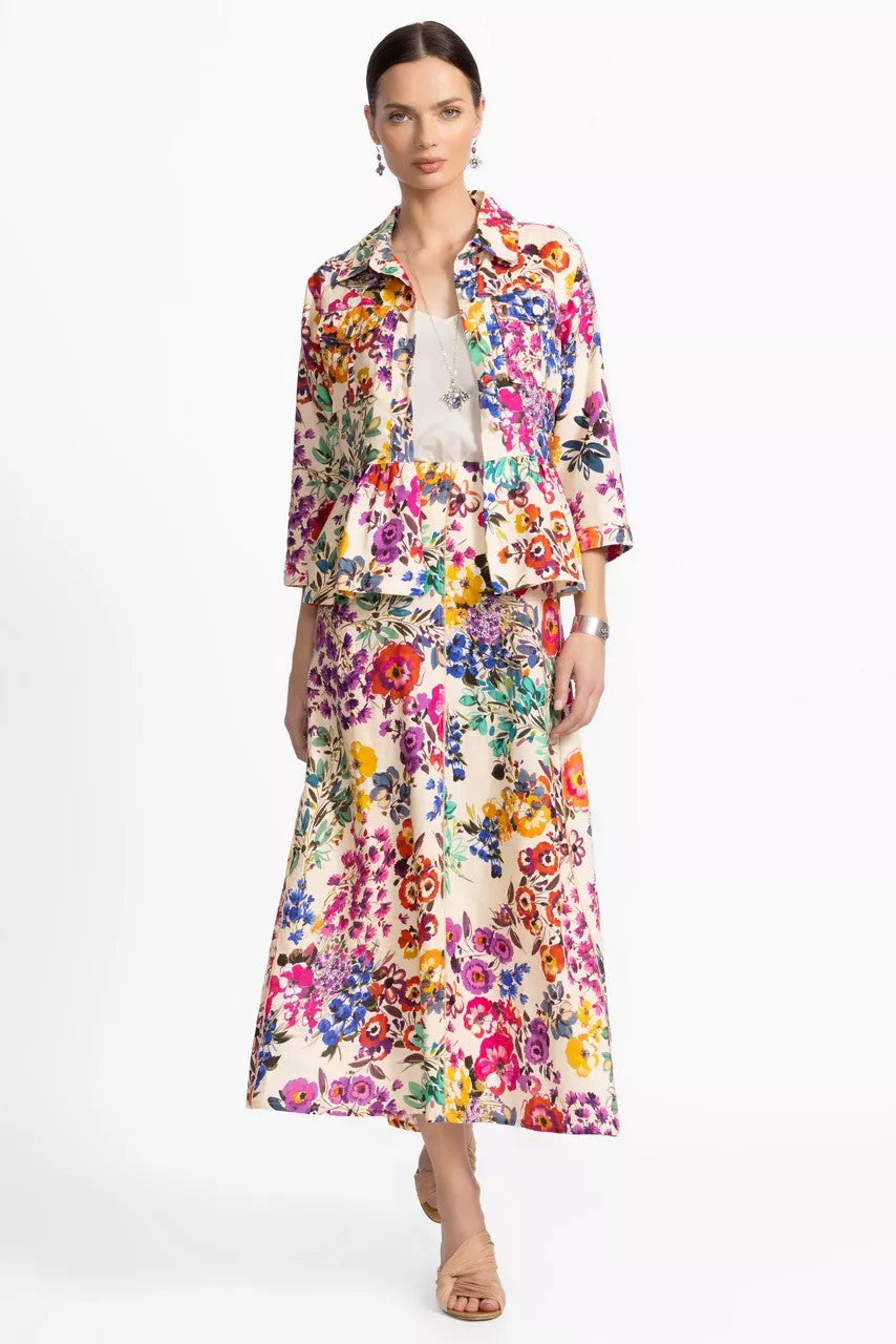 LINEN SEAMED SKIRT