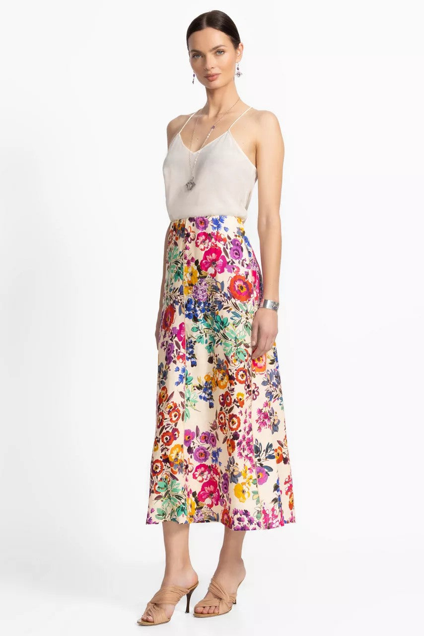 LINEN SEAMED SKIRT