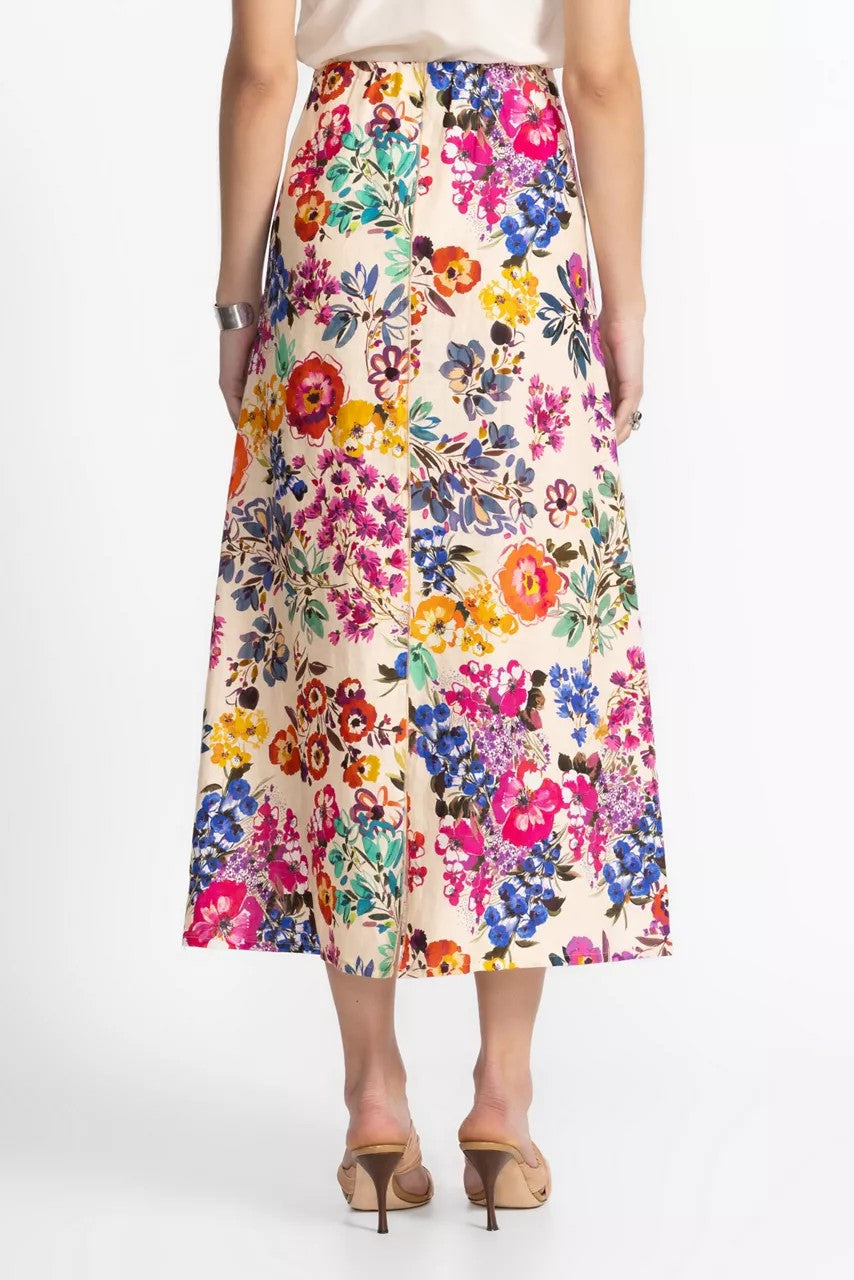 LINEN SEAMED SKIRT