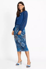 LIZANDREA MESH MIDI SKIRT