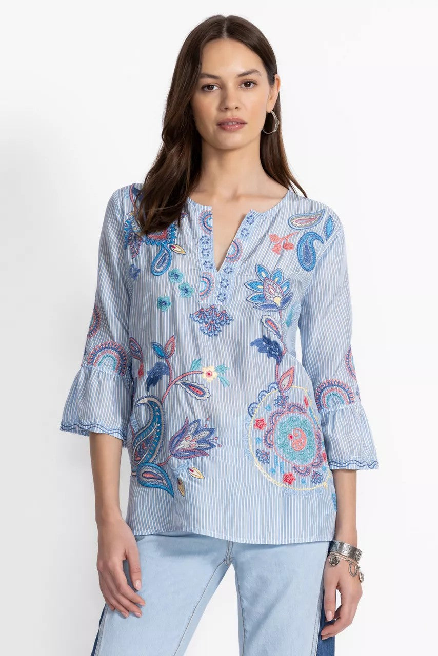 RUFFLE SLEEVE BLOUSE