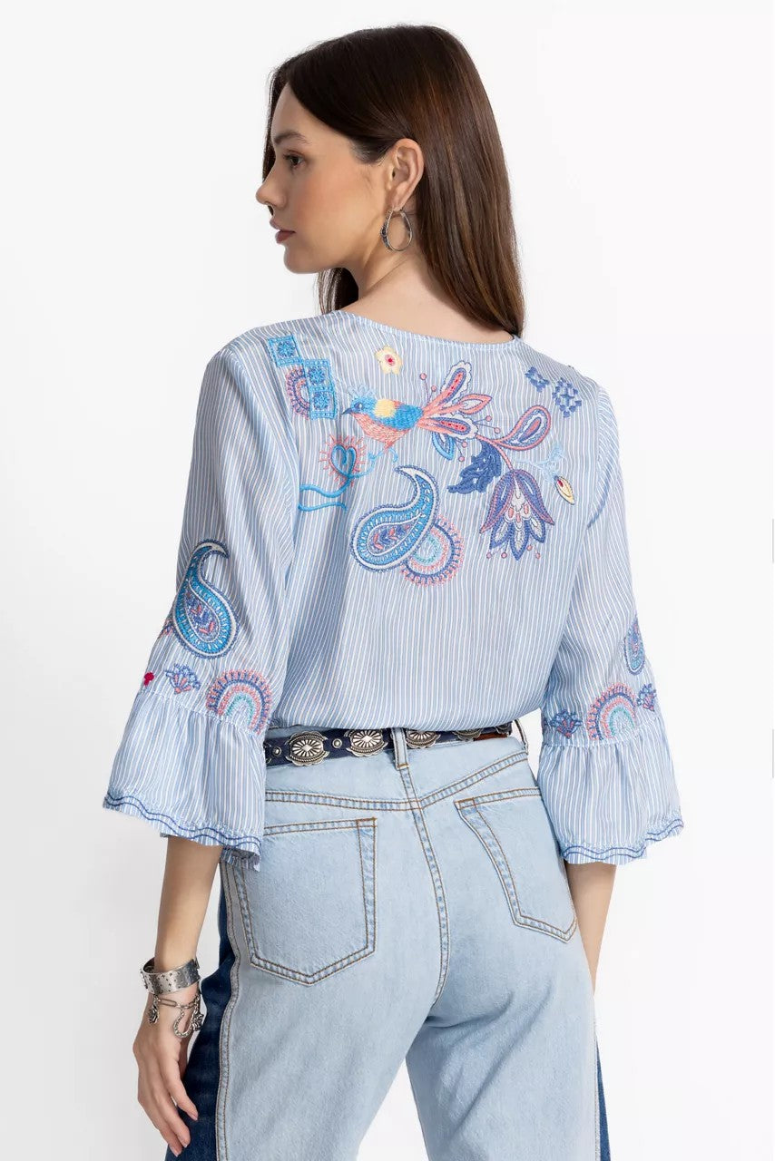 RUFFLE SLEEVE BLOUSE