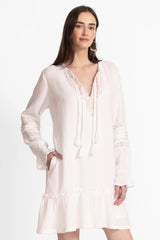 GAUZE RUFFLE TIER MINI DRESS