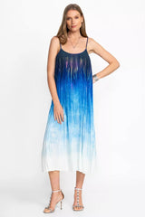 TYE PLEATED MIDI DRESS