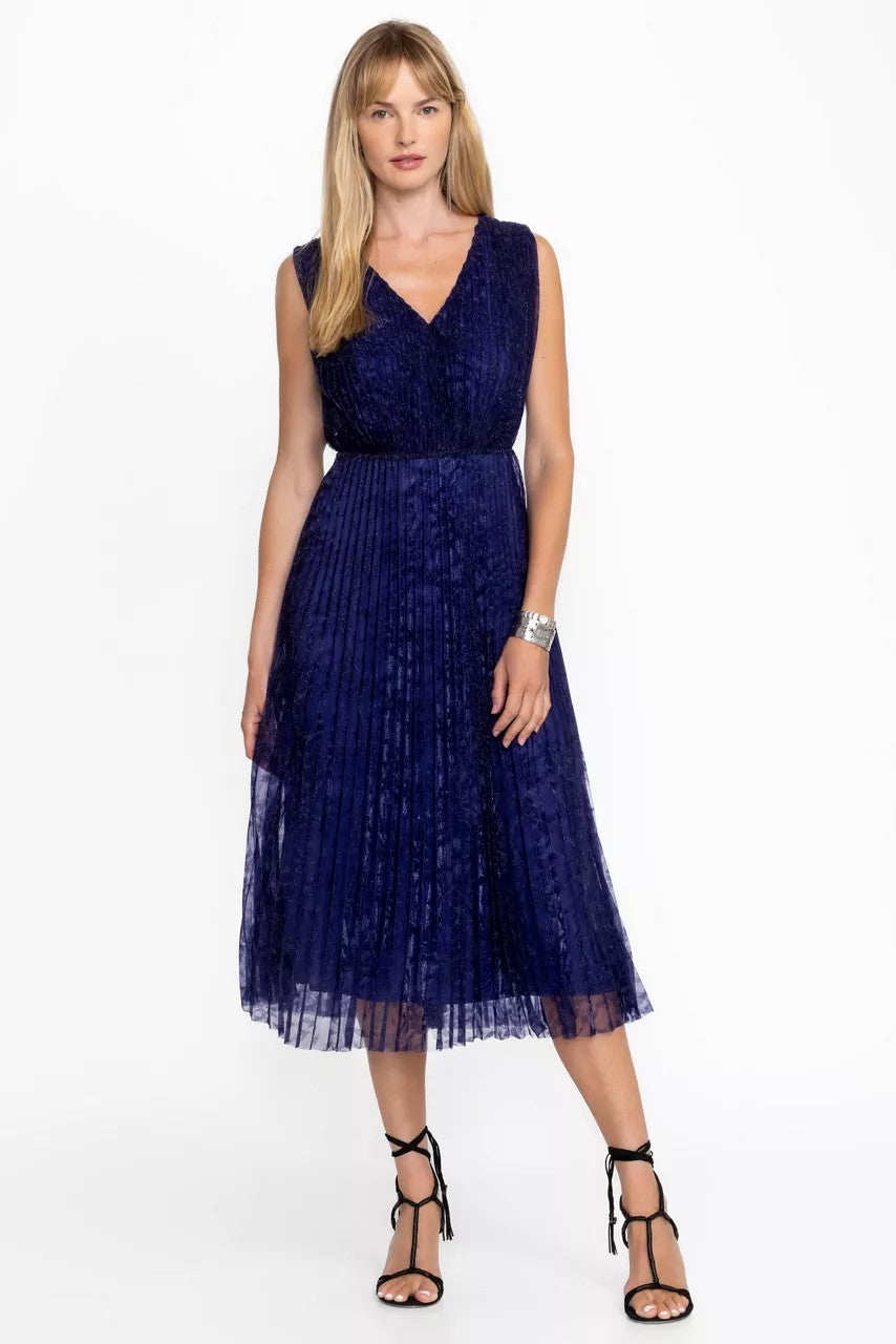 CLARIO PLEATED MIDI DRESS