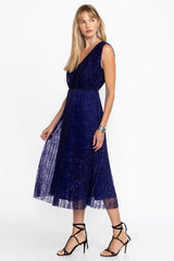 CLARIO PLEATED MIDI DRESS