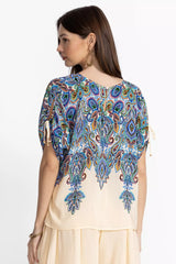 RUCHED SLEEVE BLOUSE