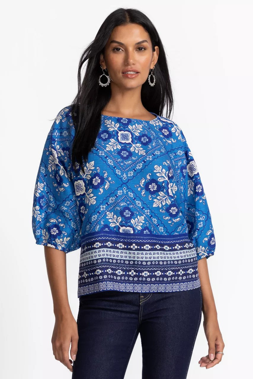 LINEN BOATNECK BLOUSE