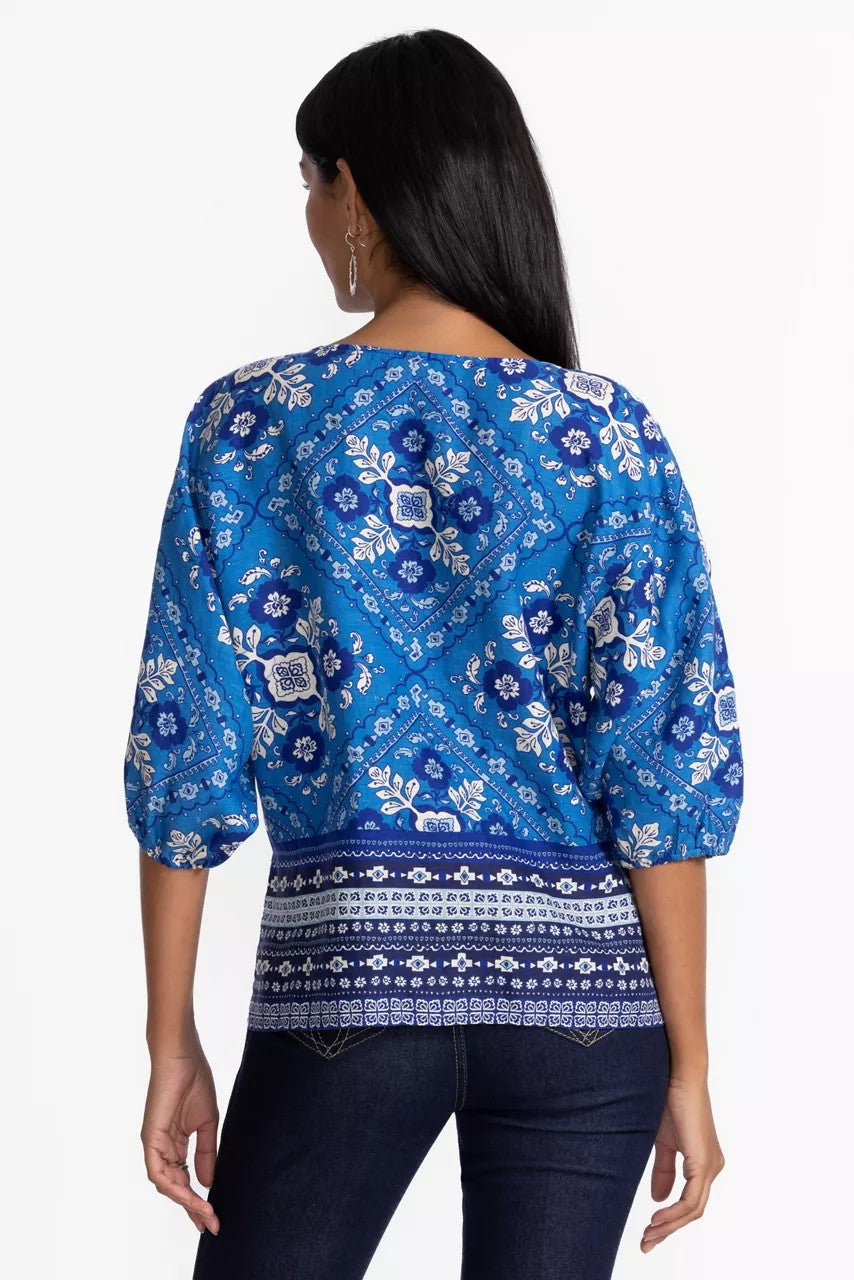 LINEN BOATNECK BLOUSE