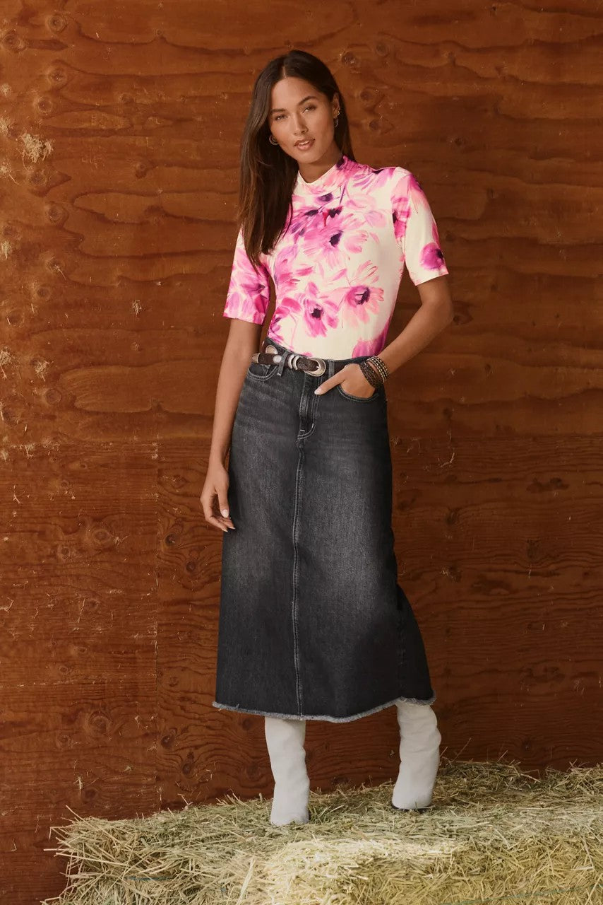 THE JANIE FAVORITE FITTED ELBOW SLEEVE MOCK NECK