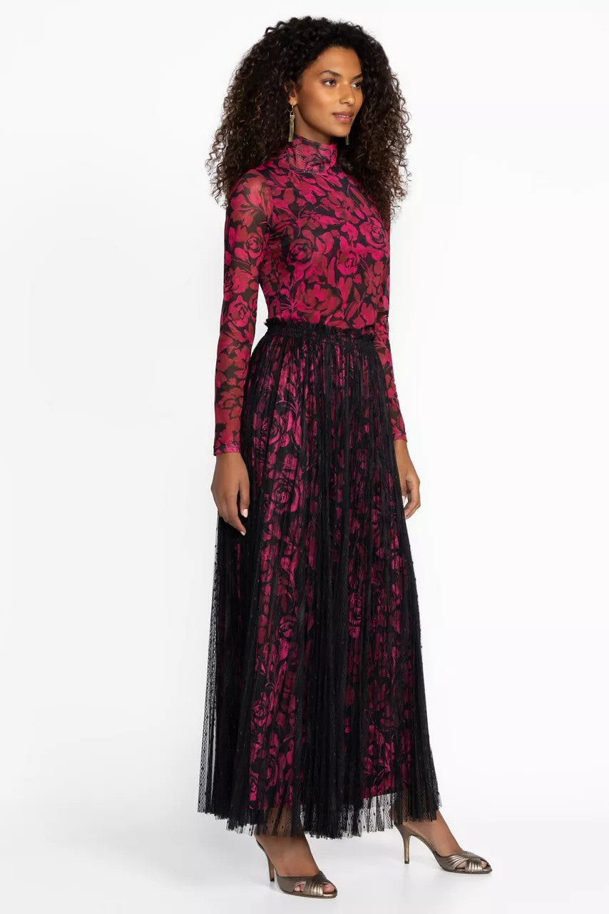 YOLANDA PLEATED MAXI SKIRT