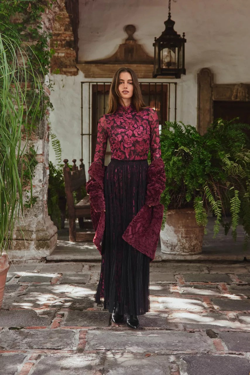 YOLANDA PLEATED MAXI SKIRT