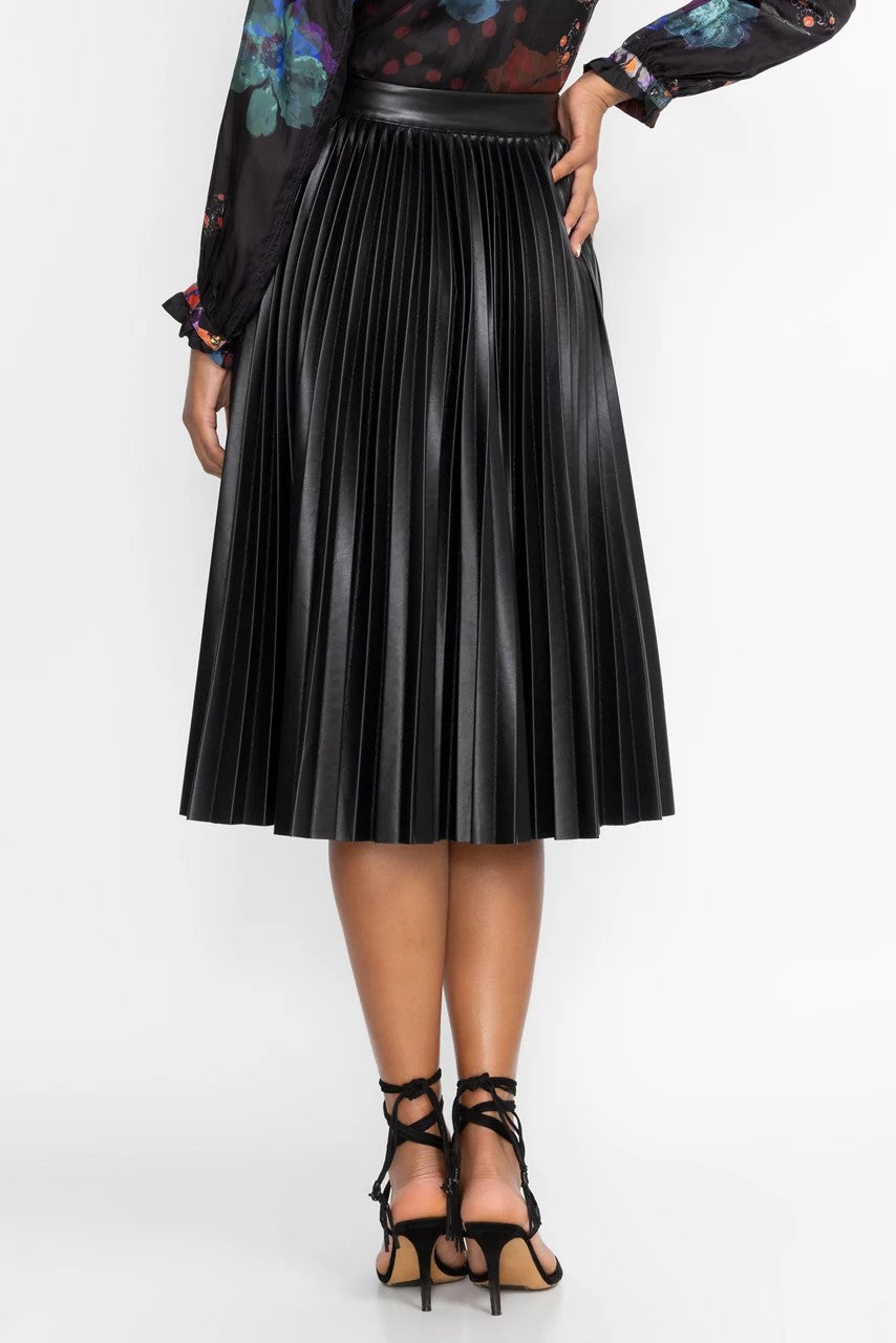 EMMI VEGAN LEATHER PLEATED SKIRT