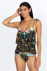Floral Peace Tie Tankini Top