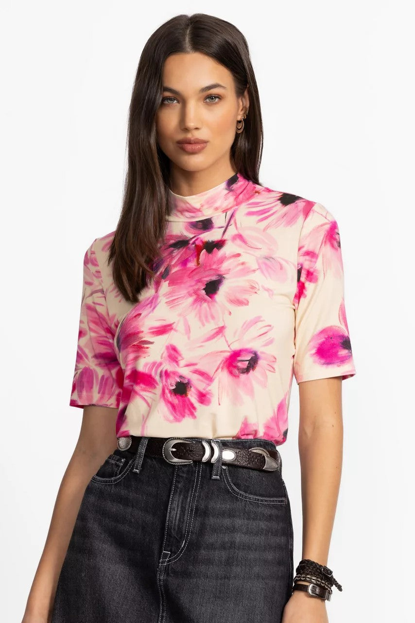 THE JANIE FAVORITE FITTED ELBOW SLEEVE MOCK NECK